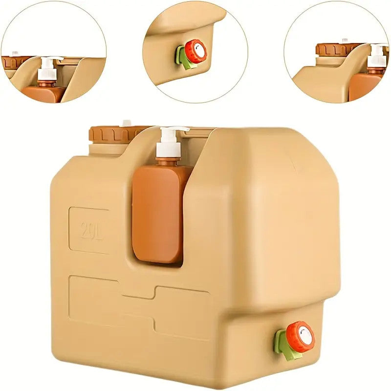 20L Emergency Water Container with Spigot - 5 Gallon Portable Water Storage Jug
