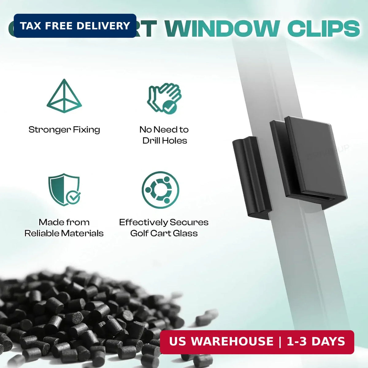 Golf Cart Windshield Retaining Clips Set of 2 for EZGO Club Car Yamaha