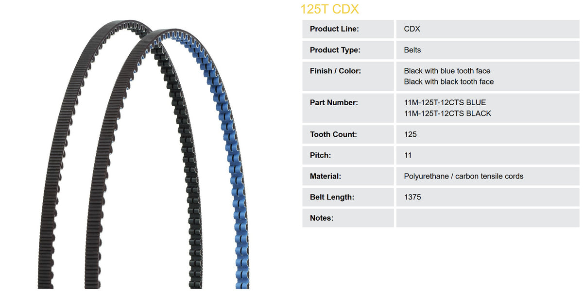 Gates Carbon Drive CDX Belt 125 Teeth 1375mm Pitch OEM Drive Belt