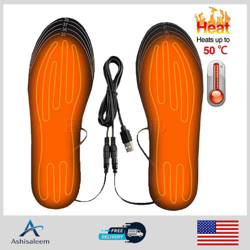 USB Heated Foot Warmer Insoles for Winter Shoe Comfort Men Women