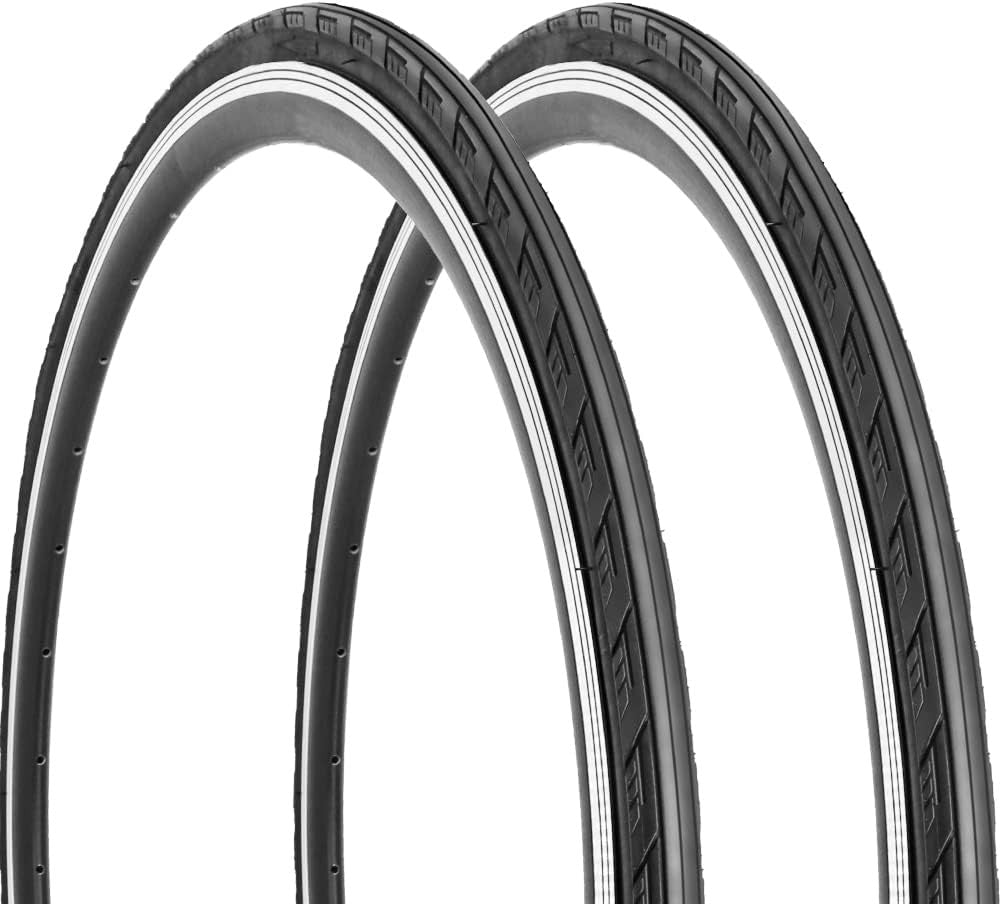 2 Pack 700C Road Bike Tires 23-35C with Levers, Puncture-Resistant, Fast Rolling