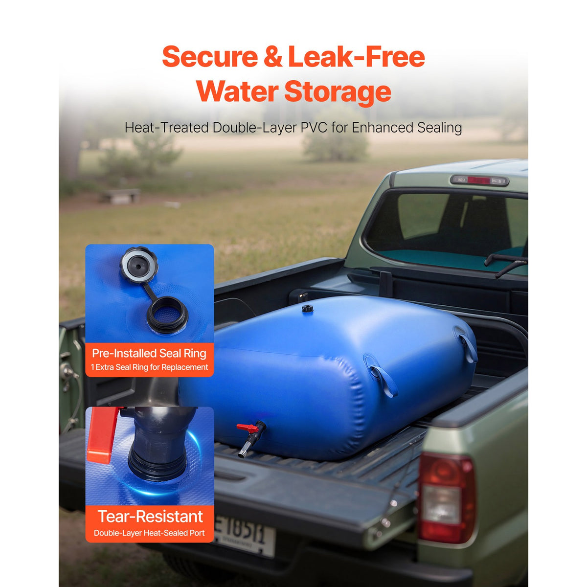 87.2 Gallon Foldable Water Storage Bladder with PVC Reservoir Bag