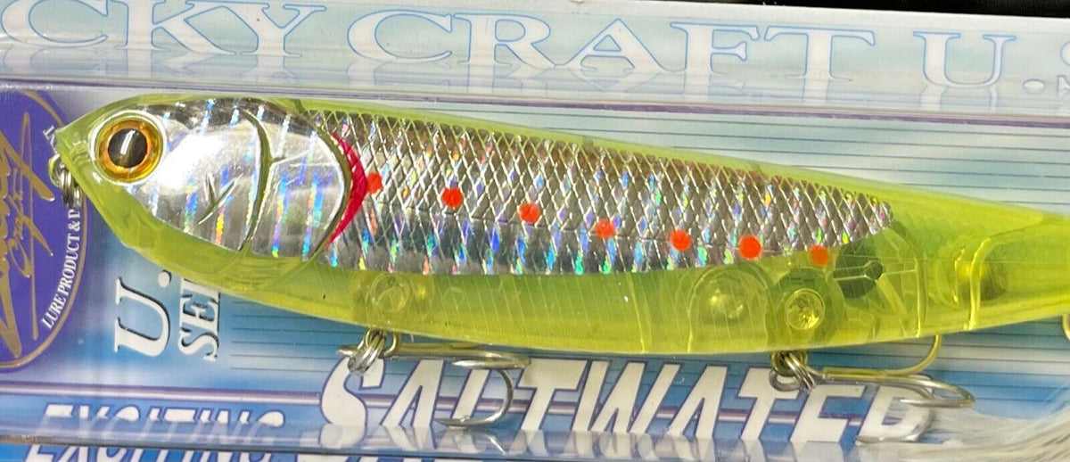 Saltwater Fishing Lure 128 Topwater Bait for Inshore Species - Ghost Yellow Sardine