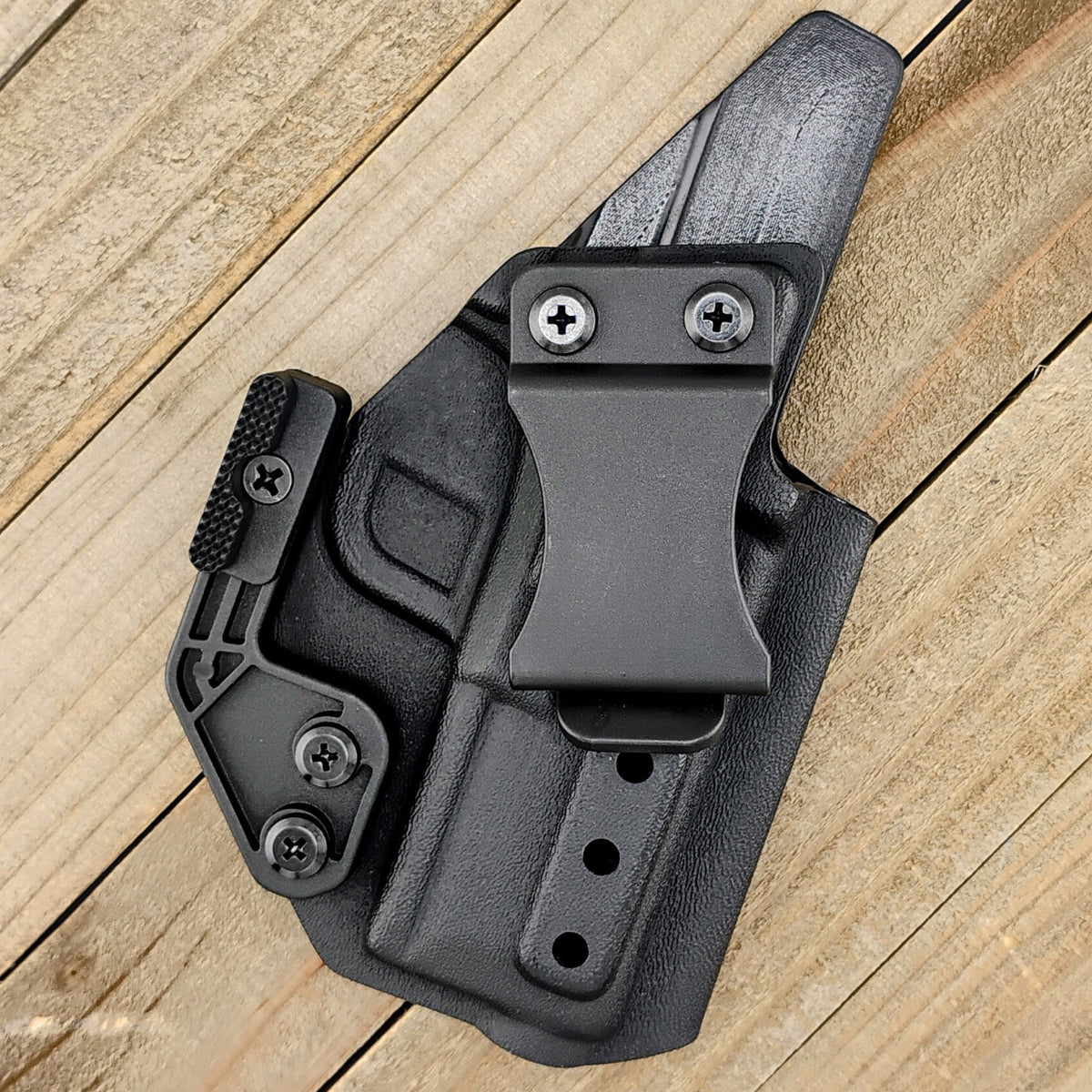 Kydex Holster with Mod Wing - Tactical Black, Optic Ready, Adjustable Carry
