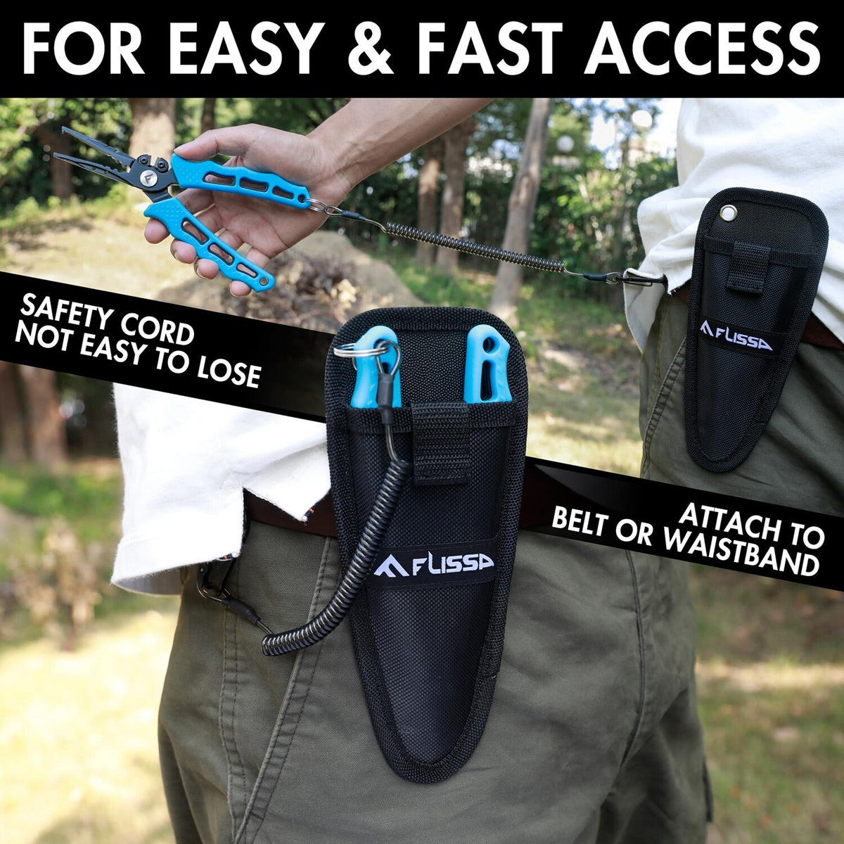 Fishing Pliers and Fish Lip Gripper Set - Stainless Steel Tackle Tools 2-Pack
