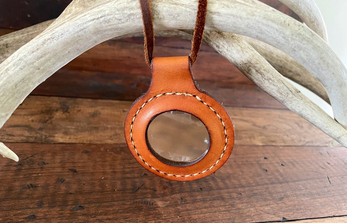 Magnifying Glass Pendant Necklace 2 Inch 5X Lens Leather Accessory