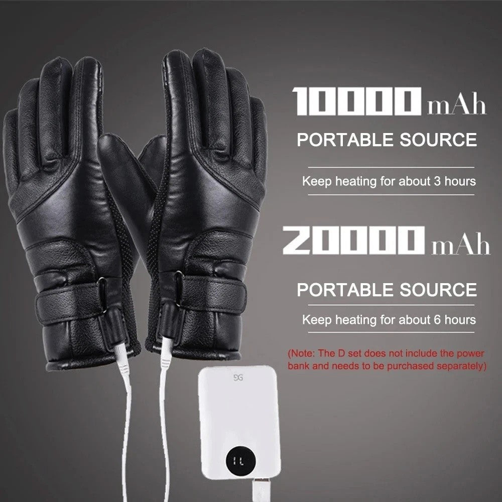 USB Heated Gloves Waterproof Winter Thermal Ski Snow Hand Warmers