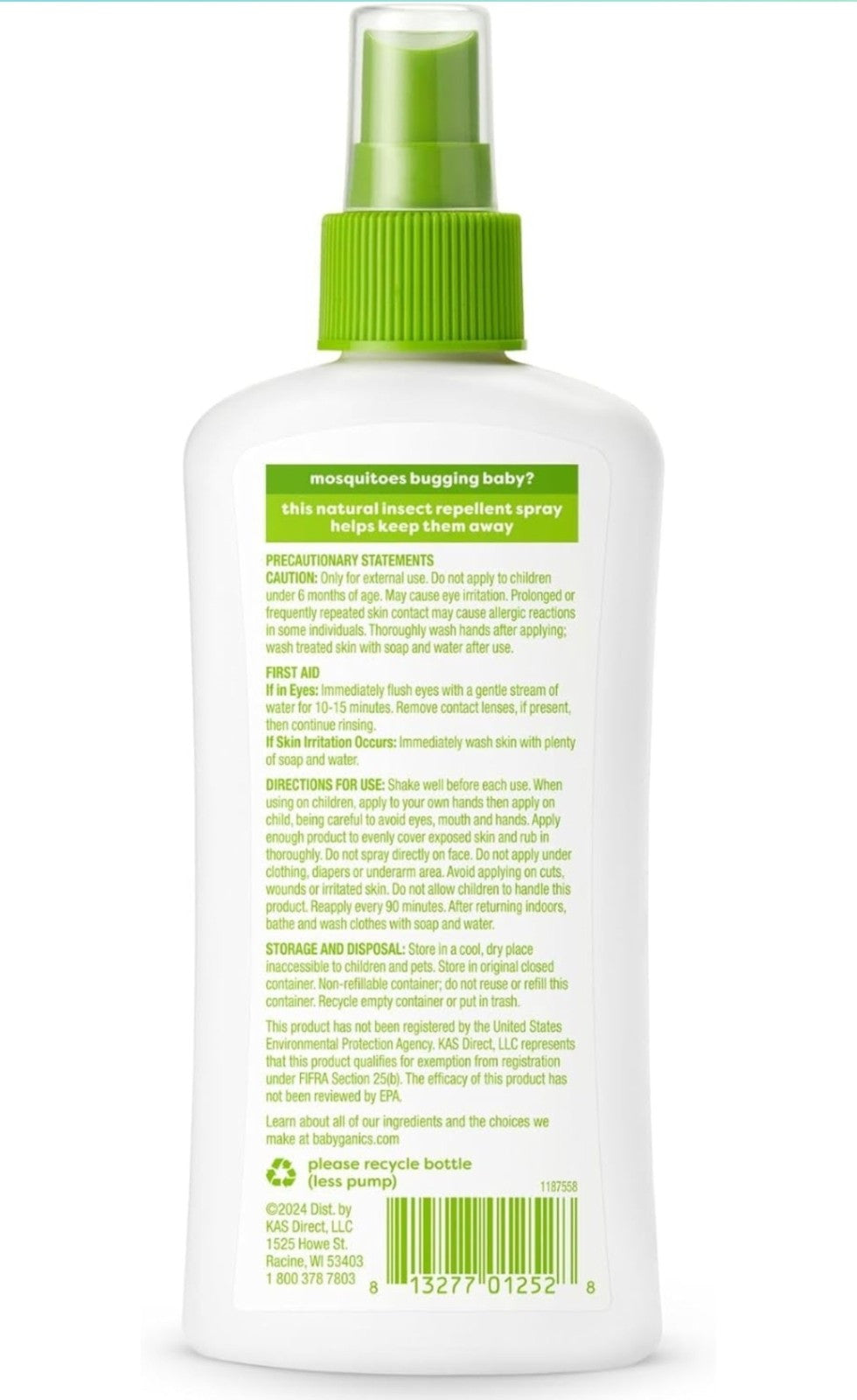 Babyganics Mosquito Repellent Spray with Plant & Essential Oils 6oz 2-Pack