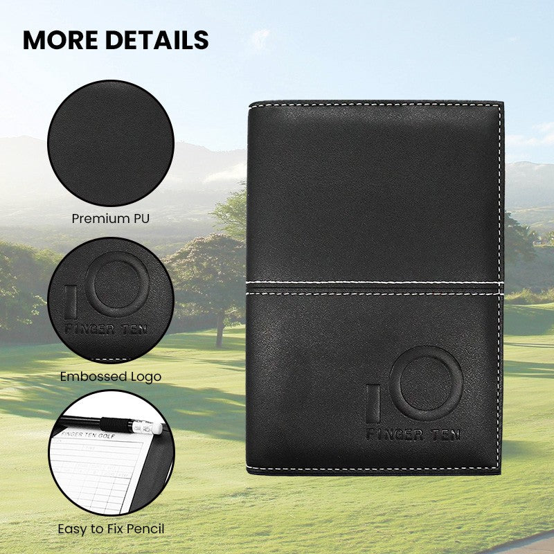Golf Yardage Scorecard Holder Leather Book with 2 Pieces - Sunfish Style