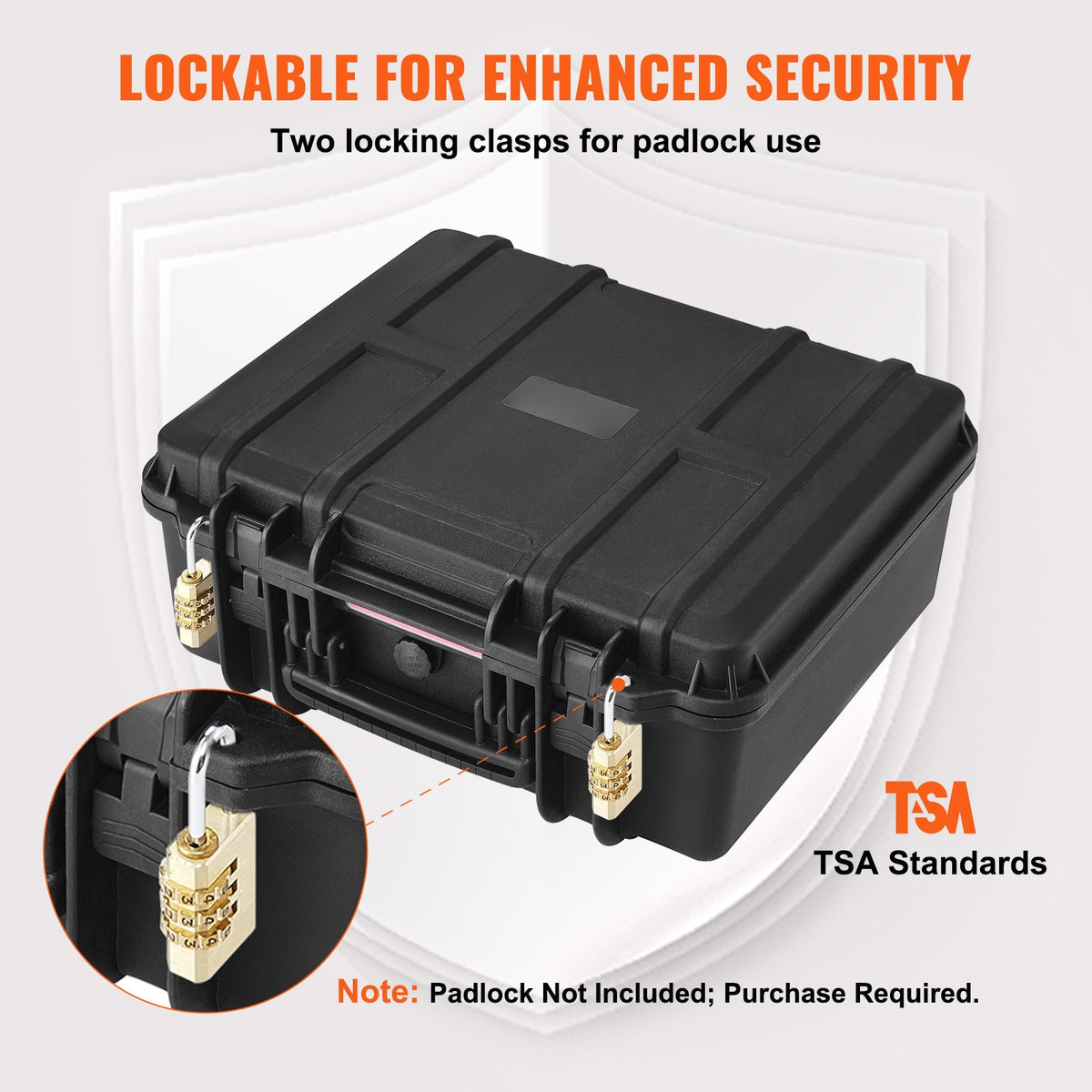 Waterproof Hard Pistol Case for 6 Handguns - Lockable TSA Approved Storage