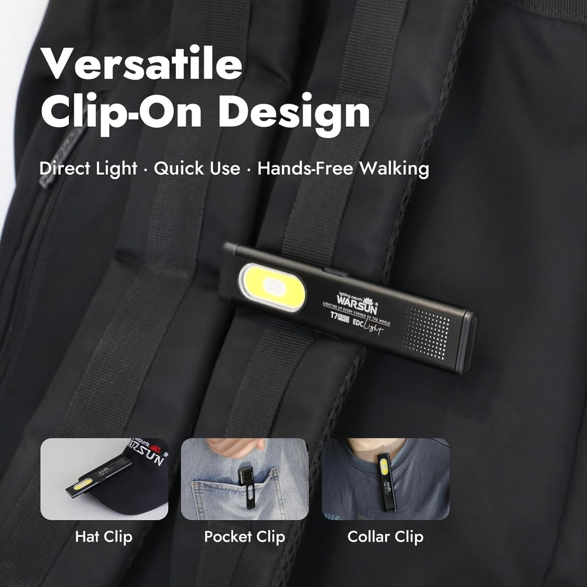LED Flashlight, Portable 400 Lumens Multi-Mode Pocket Torch Black