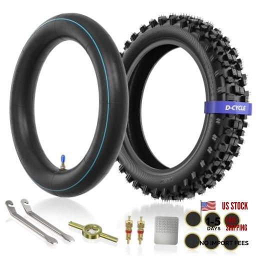 3.00-12 80/100-12 Off-Road Dirt Bike Tire & Inner Tube Kit for Pit Bikes
