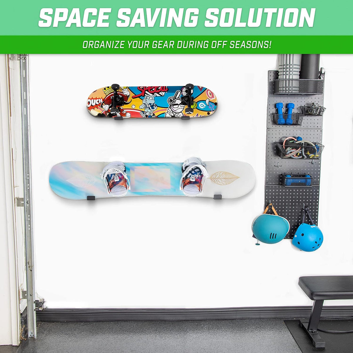 Universal Wall Mount Snowboard & Skateboard Display Racks 2 Pack
