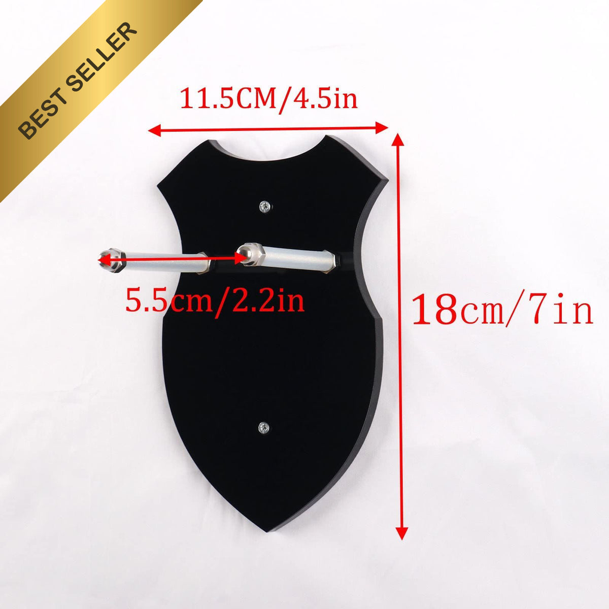 Black Acrylic Sword Wall Mount Holder - Vertical Katana Display Stand Set