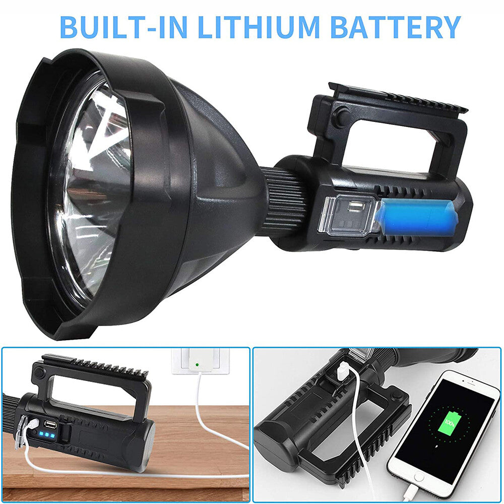 High Lumen Rechargeable LED Searchlight with Tripod and SOS Mode