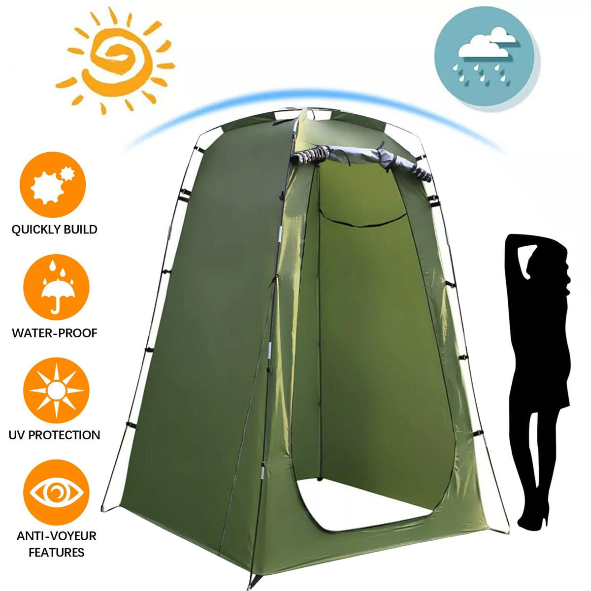 Portable Camping Shower Tent Waterproof Privacy Shelter for Outdoor Use