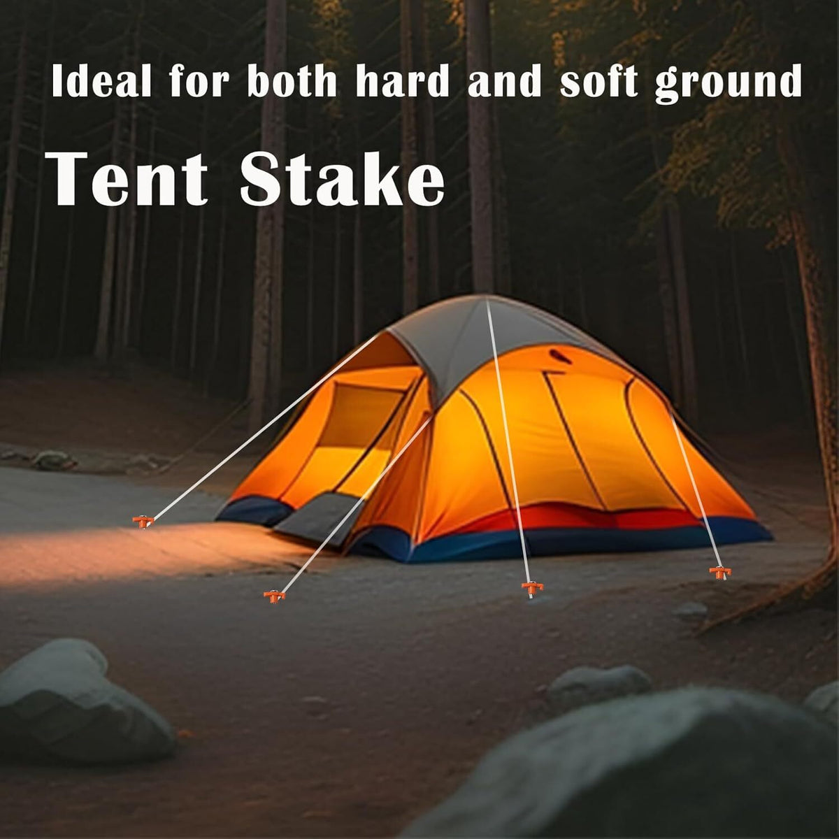 Heavy Duty Tent Stakes 20 Pack 10 Inch Galvanized Ground Pegs Outdoor Camping Equipment