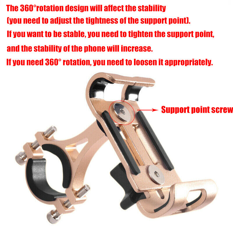 Universal 360° Aluminum Handlebar Phone Mount for Bikes and Motorcycles
