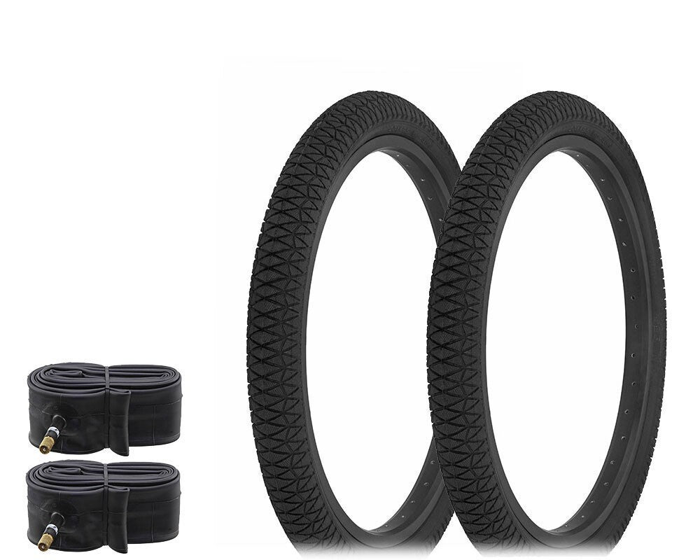 20x1.95 Bicycle Tire and Tube Set for BMX & Mountain Bikes - Black