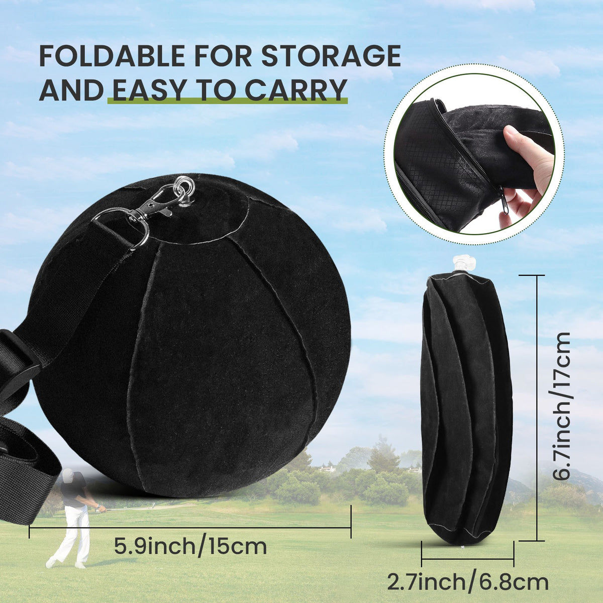 Portable Golf Swing Trainer Ball - Adjustable Practice Aid for Beginners