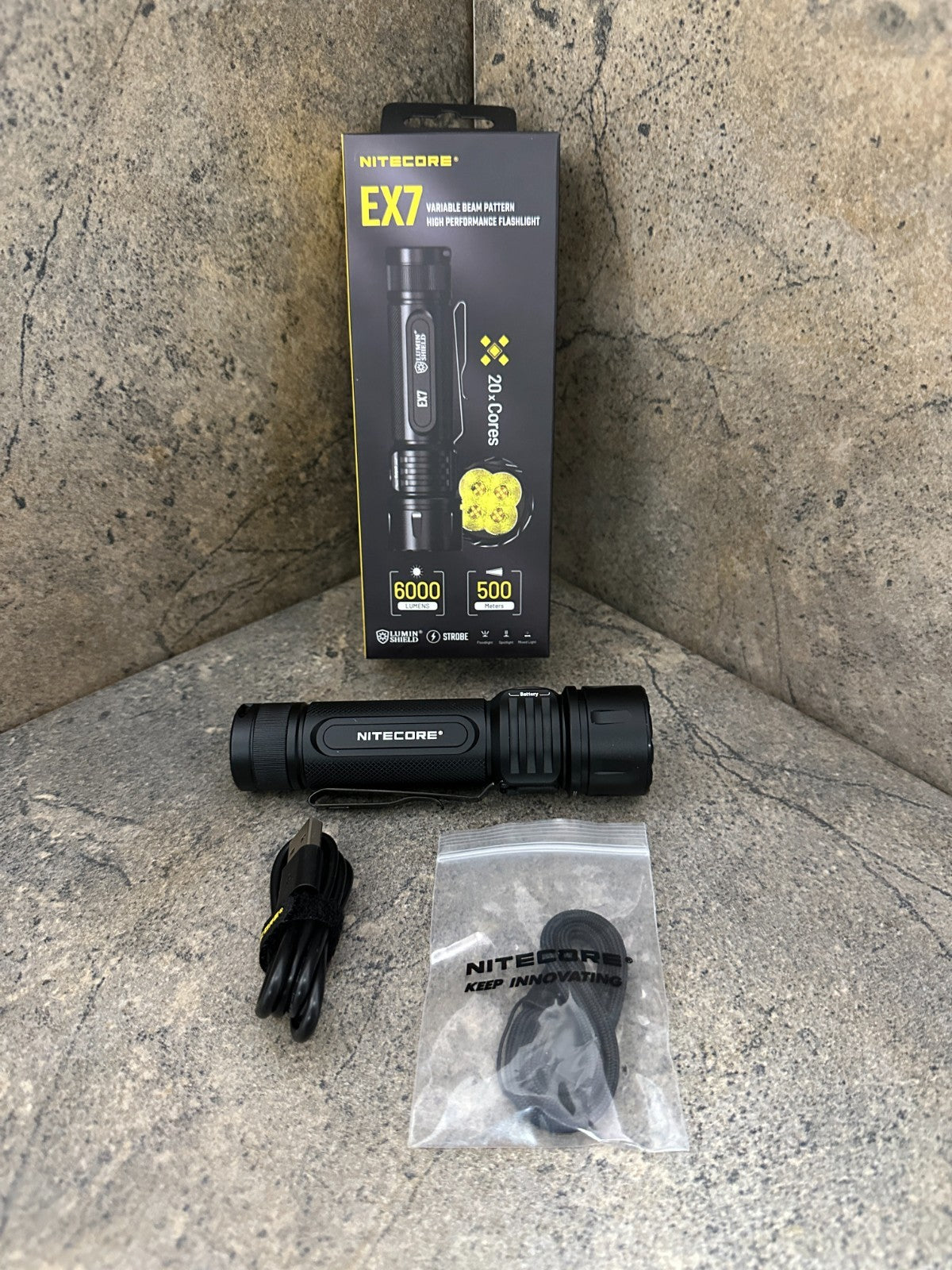 Rechargeable LED Flashlight 6000 Lumens with USB-C, Waterproof & High Power