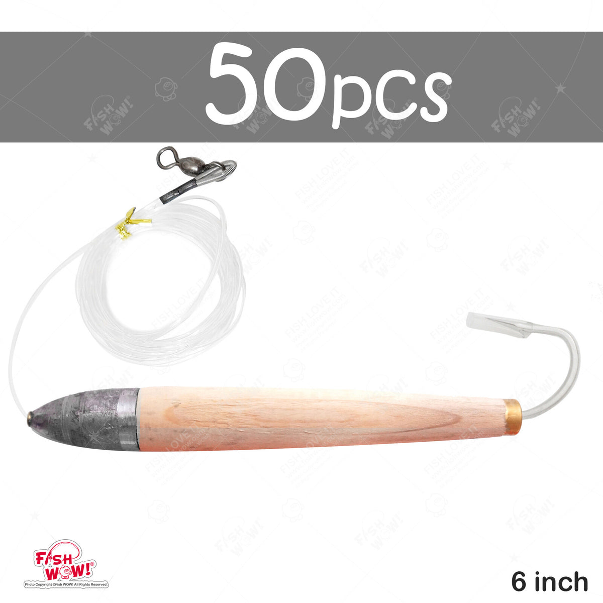 Fishing Cedar Plug Rig with 10/0 Hook - Tuna Trolling Lure - Multiple Quantities