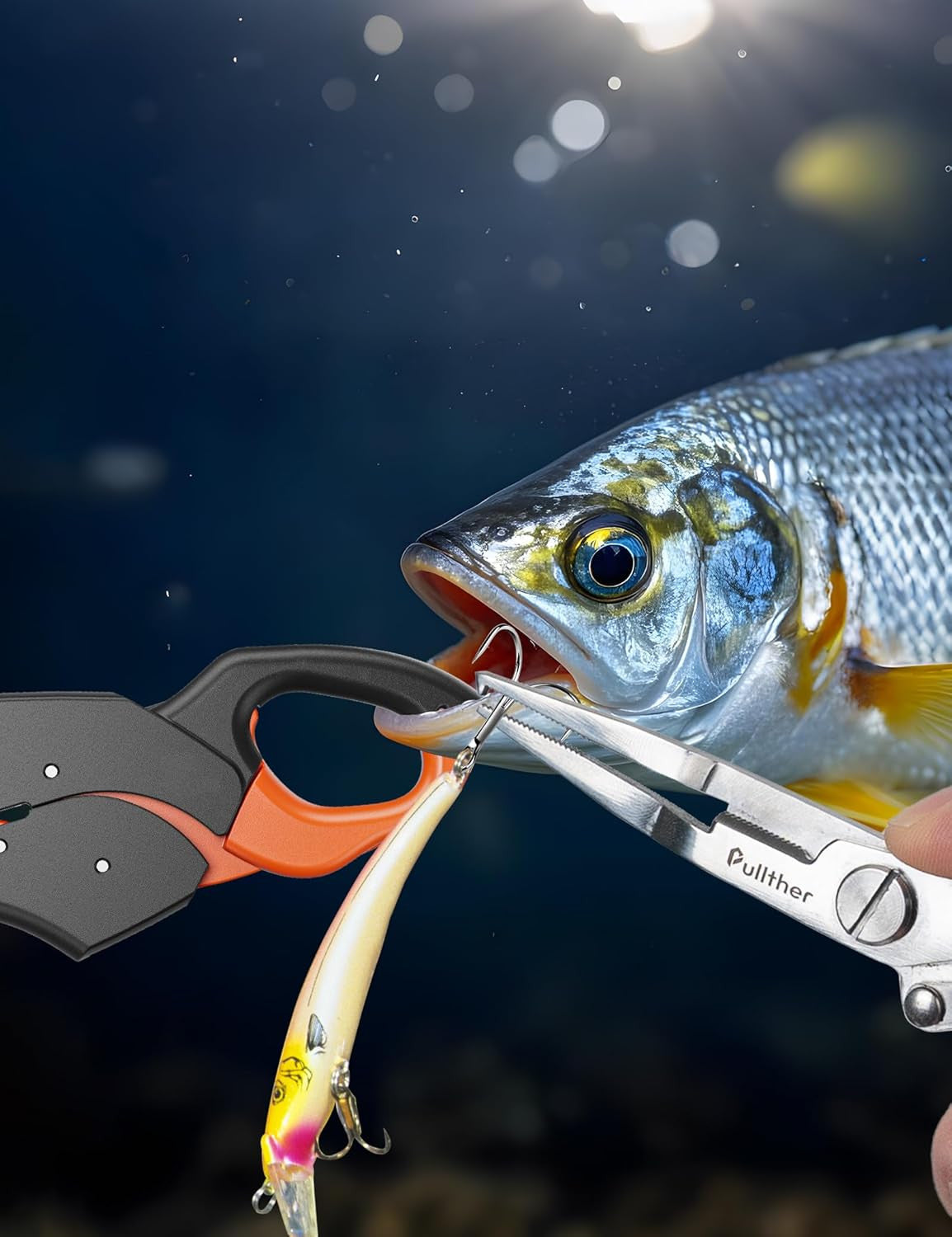 Fish Gripper 9.2 Inch Multi-Function Fishing Pliers Line Cutter Saltwater & Freshwater