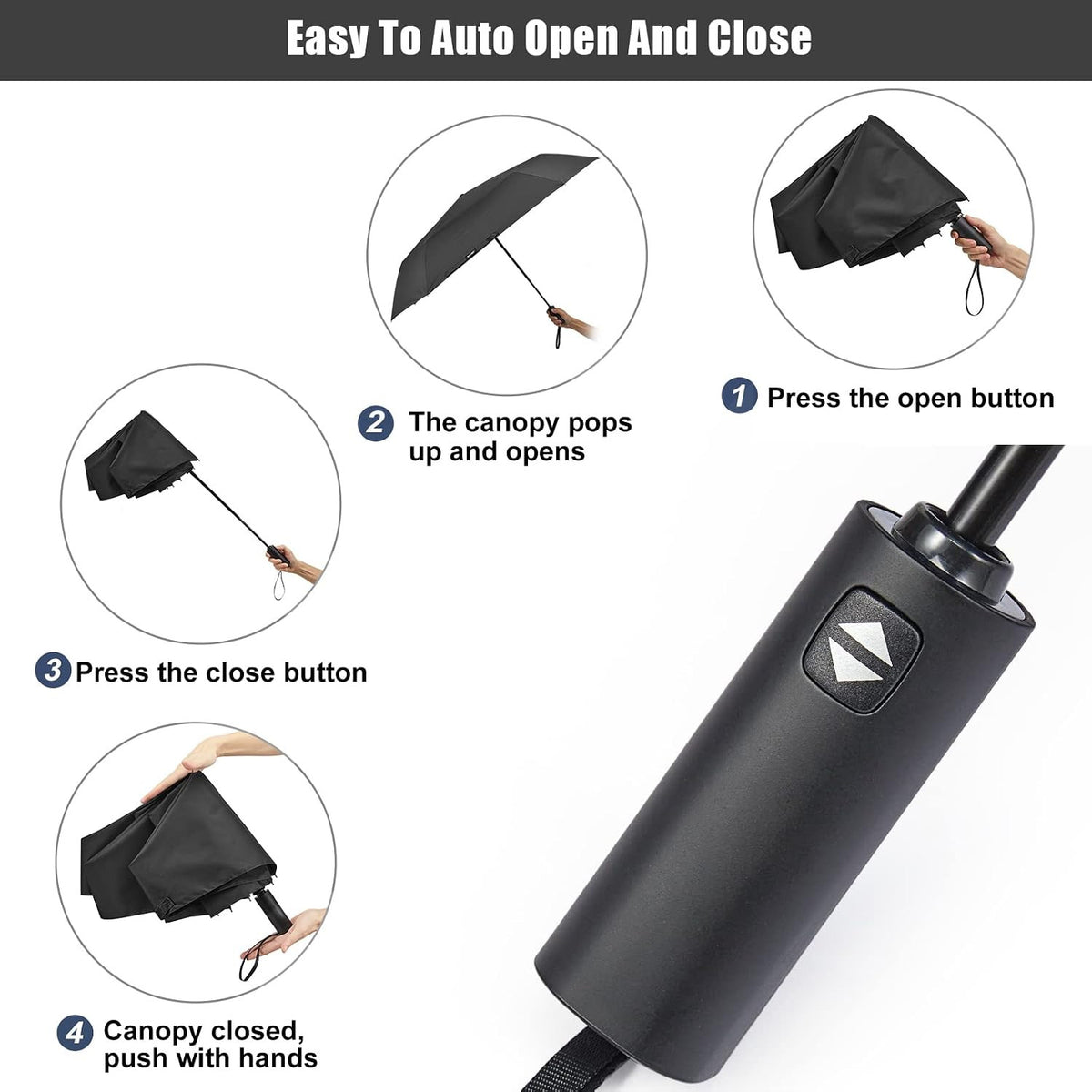 54 Inch Large Windproof Golf Umbrella with Automatic Open & UV Protection
