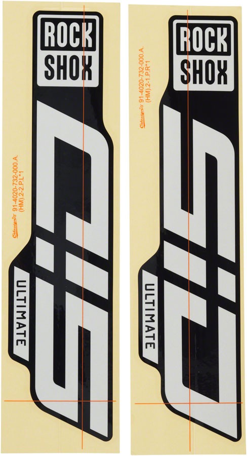Bicycle Decal Kit for SID 35 D1 - Gloss Polar Foil for Black Forks