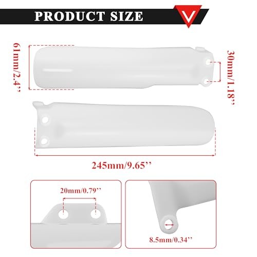245mm Front Fork Fender Guard Protector for Dirt Bikes - Durable ABS Shield
