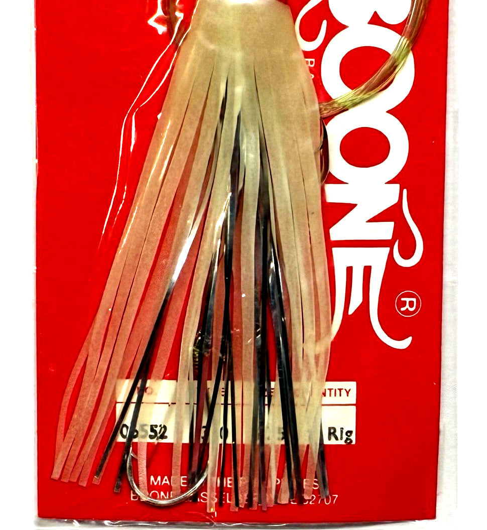 Rigged Glo Squid Baits with Hooks - Large Fish Lure Set, 4.75 Inch, 5 Pack