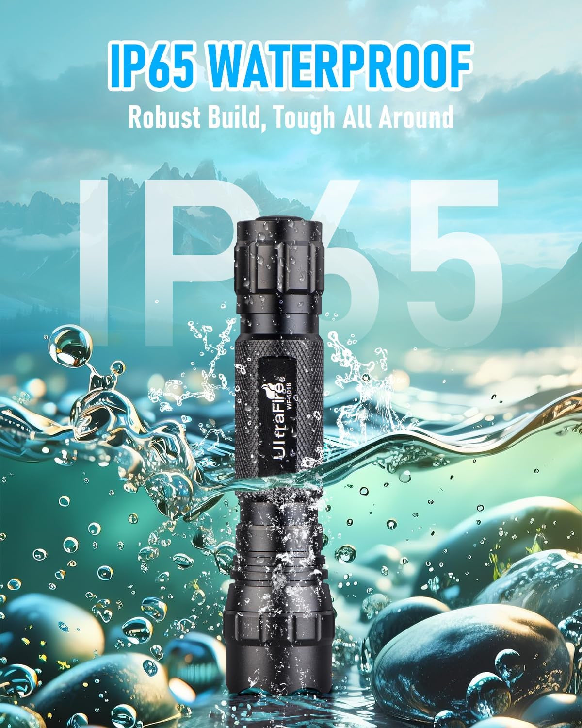 High Lumen Tactical Flashlight with Holster 1000 Lumens Waterproof LED
