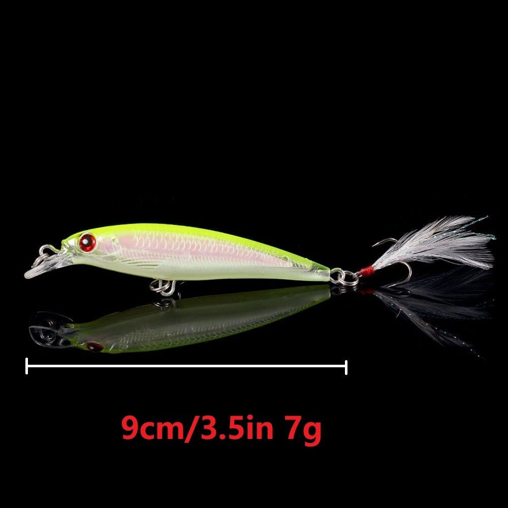 10 Pcs Fishing Lures Crankbaits Hooks Minnow Baits Tackle Set