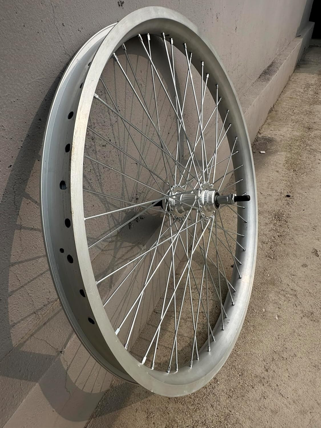 26 Inch Bicycle Rear Wheel Rim 48 Spokes Aluminum Alloy 12G for 26x2.35-3.5 Tires