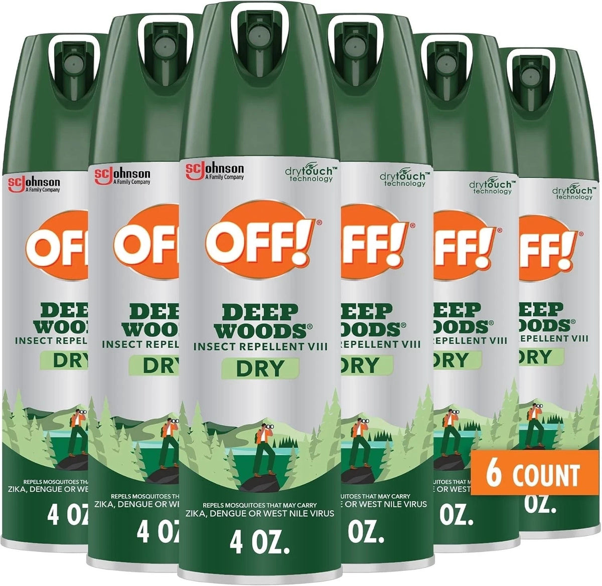 Deep Woods Dry Insect Repellent Spray - Non-Greasy, DEET Mosquito Protection 4 oz