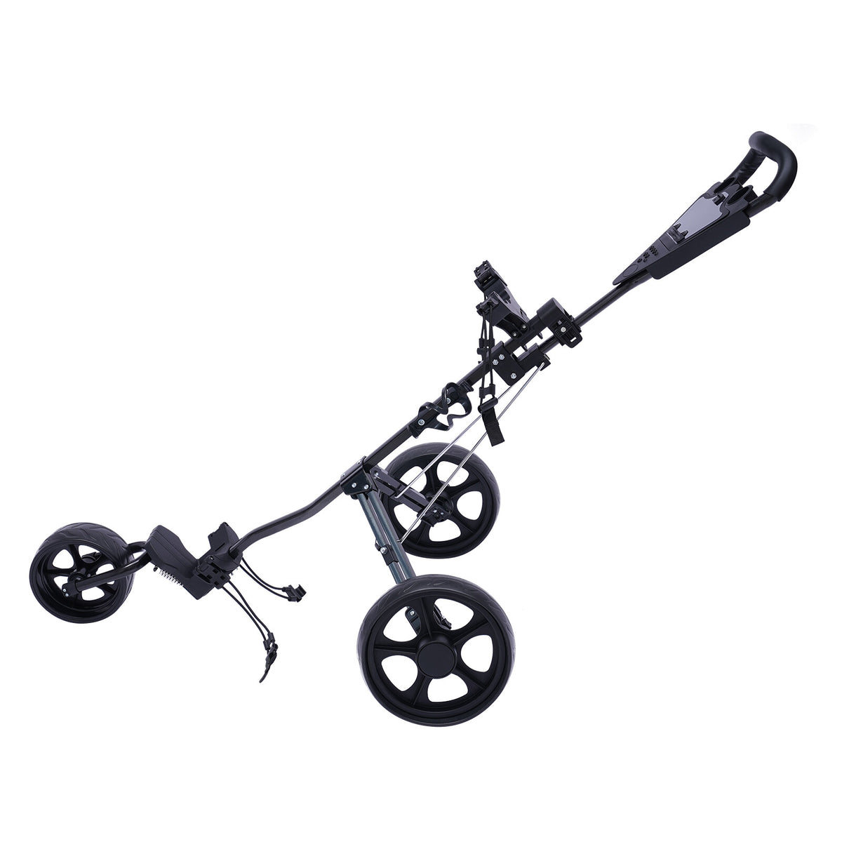 3-Wheel Foldable Golf Push Cart with Foot Brake & Cup Holder