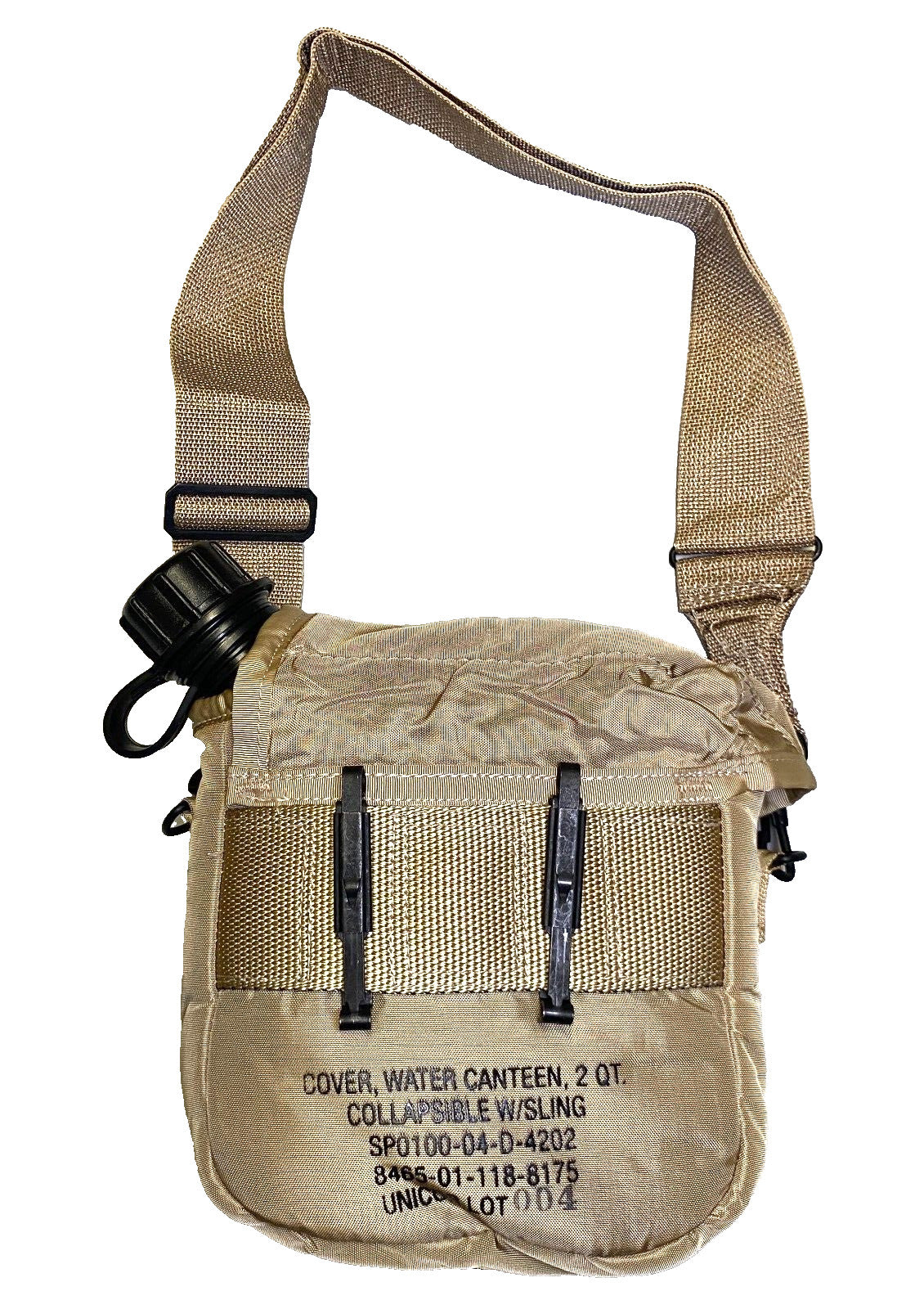 Military 2 Quart Collapsible Water Canteen with Cover and Strap