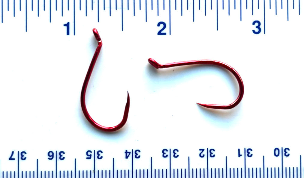 High-Quality Barbless Fish Hooks in Multiple Sizes - Red Chrome Octopus Tackle