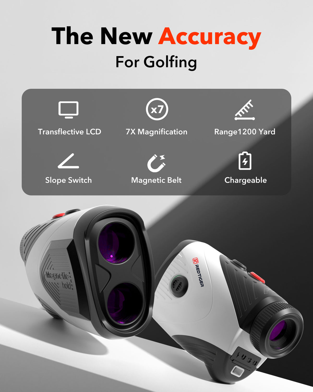 Laser Range Finder for Golf 1200 Yards Slope 7X Magnification