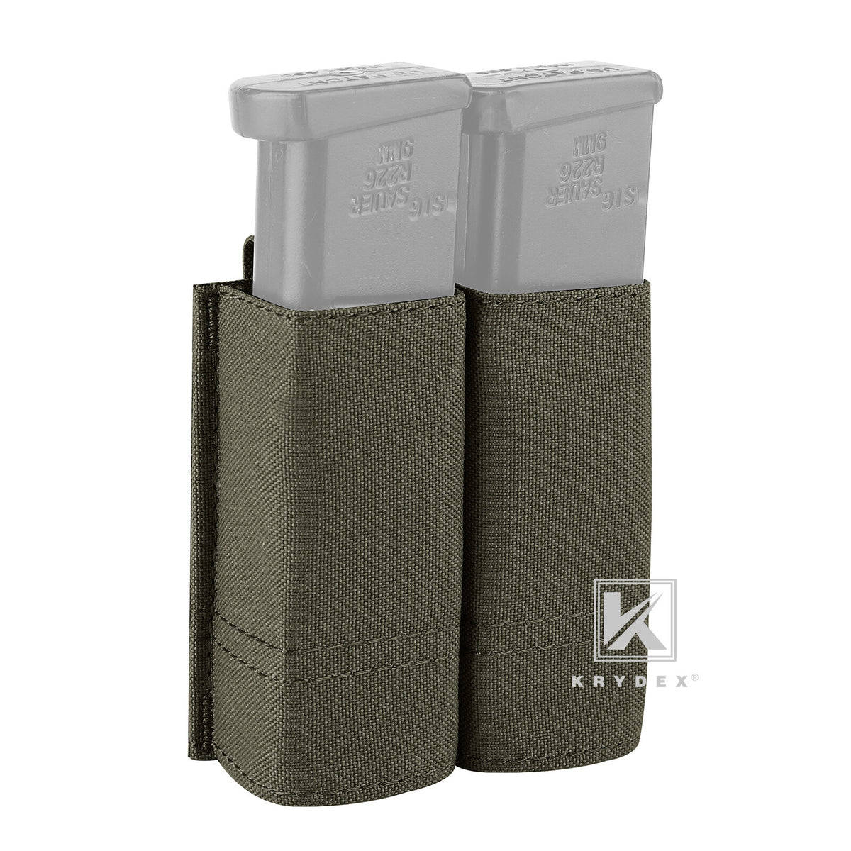 Tactical 9mm Pistol Magazine Pouch Double Mag Holder MOLLE Duty Belt Accessory