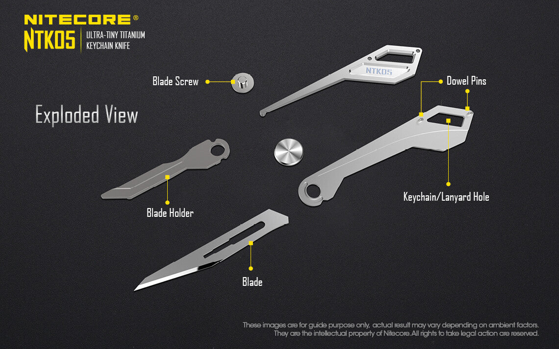 Titanium Folding Scalpel Keychain Knife with Replaceable No. 11 Blade