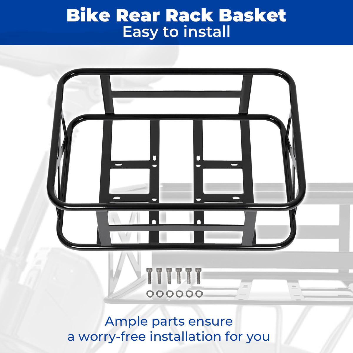 Steel Rear Bike Rack Basket Large Capacity for Mukkpet GM/GL & Suburban