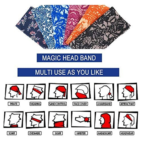 Multifunctional UV Protection Neck Gaiter Face Mask - 6 Pack