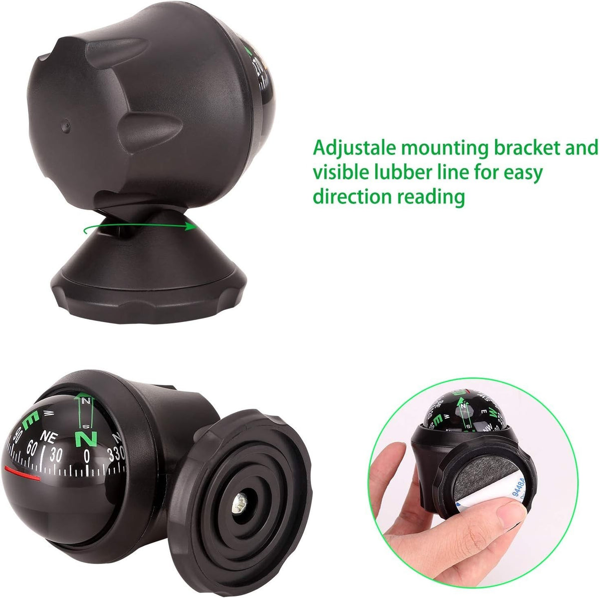 Adjustable Golf Cart Compass Dash Mount Navigation Direction Indicator