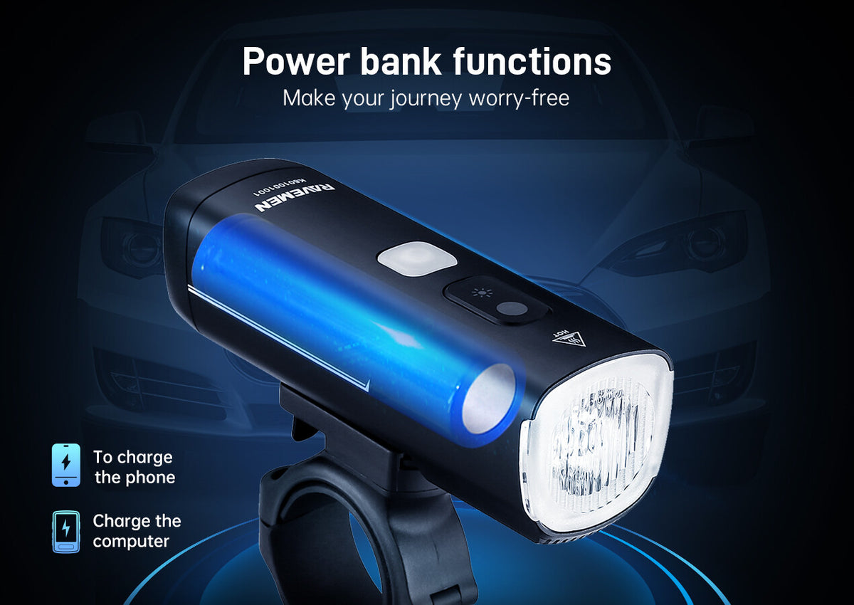 Wireless Bicycle Front Light 1800 Lumens with AI Riding Mode and 5000mAh Battery