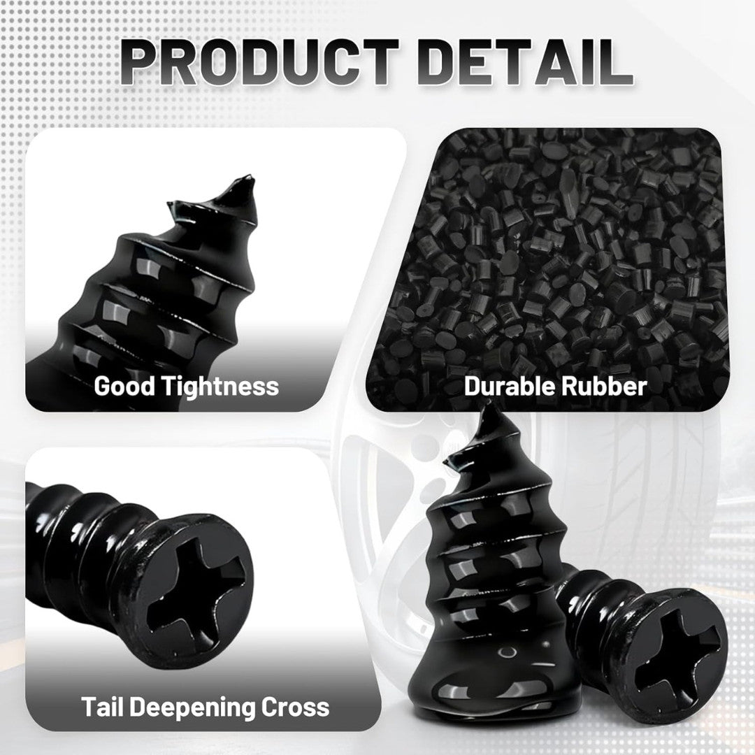 60PCS Car Tire Repair Kit Tubeless Puncture Fix Includes Nails & Plugs