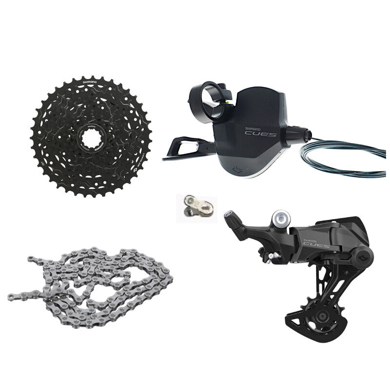 9-Speed Bicycle Groupset with Cassette, Rear Derailleur & Shifter for MTB Trail Riding