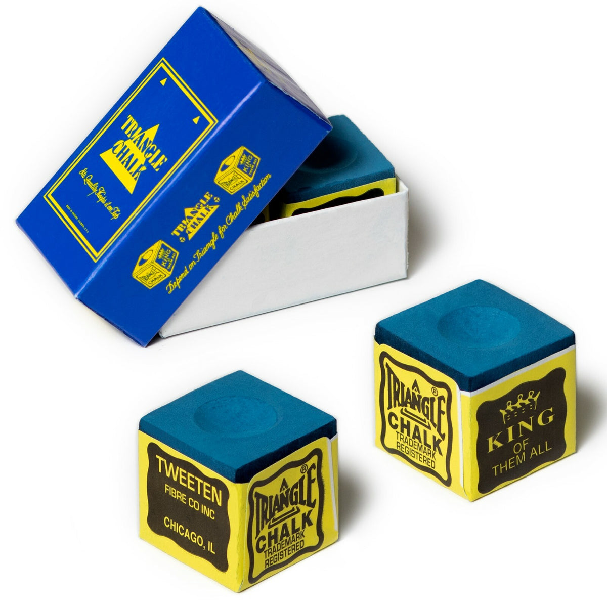 Triangle Blue Pool Cue Chalk – 2 Chalks, USA Made
