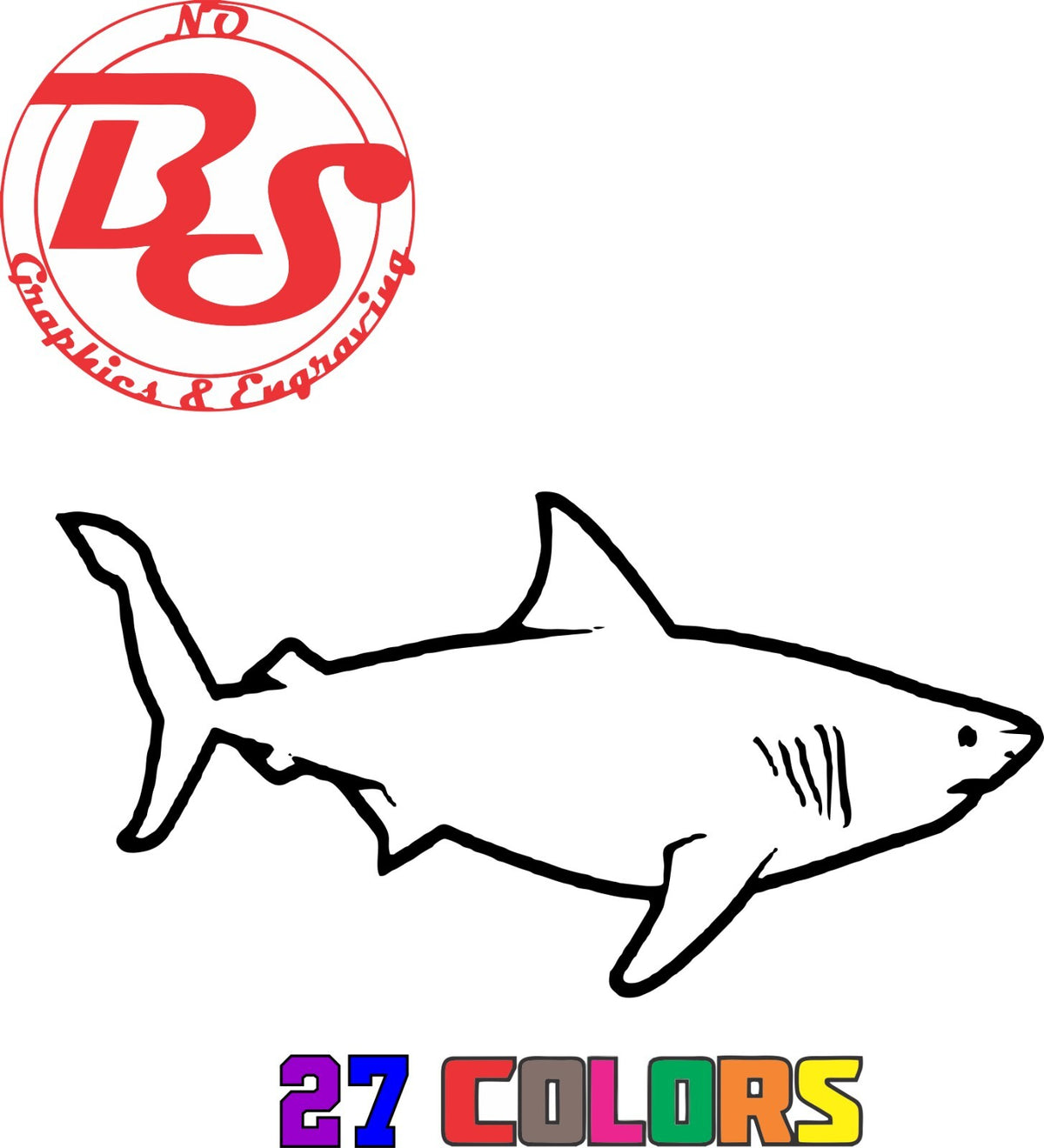 6-Inch Ocean Fish Vinyl Decal - Shark Great White Hammerhead Ocean Salt Water Fish