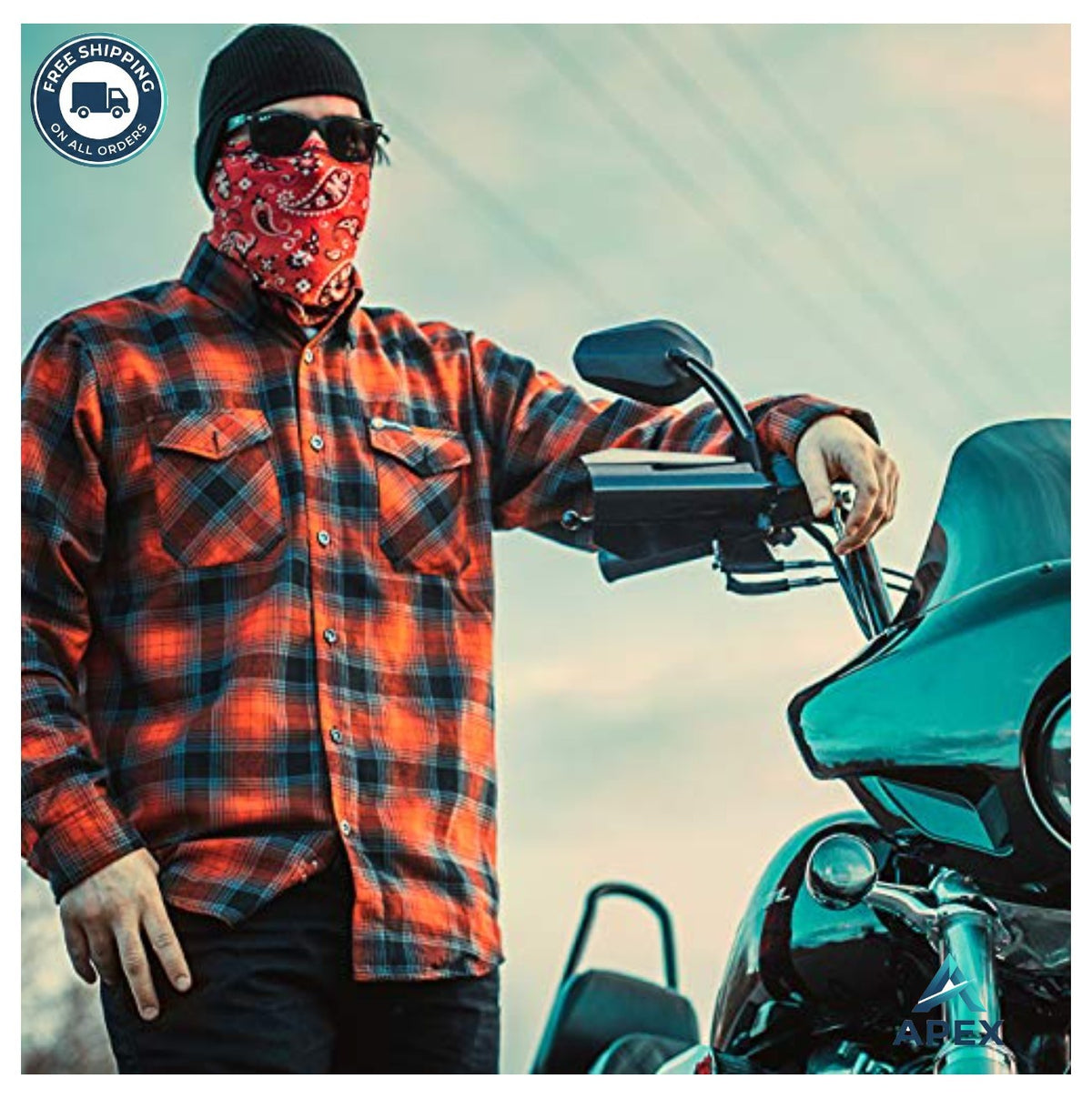 Wind-Resistant Microfiber Face Mask for Motorcycle Ski Snowboarding UV Protection - Red Paisley